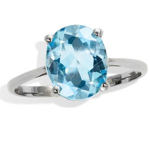 Sterling Silver Blue Topaz Ring by Savvy Cie Jewels Sz 9